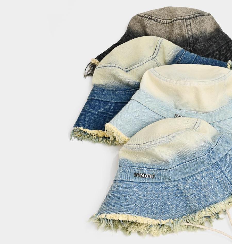 Damen Vintage Gewaschener Denim Fischerhut - Modische Fischerkappe mit Quastenrand für Frühling/Herbst 2025 Neu Outdoor Freizeit Retro