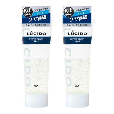 LUCIDO Water Gloss Hard Men's Styling Gel Set 185g (Pack of 2) - Strong Hold Hair Gel for Men