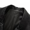 European & American Style Women's PU Leather Three-Button Jacket with Turn-Down Collar
