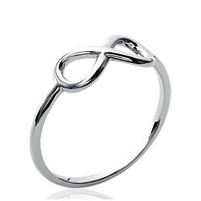 Silberner „Infini“-Silberring (rhodiniert) – 14 x 6 mm