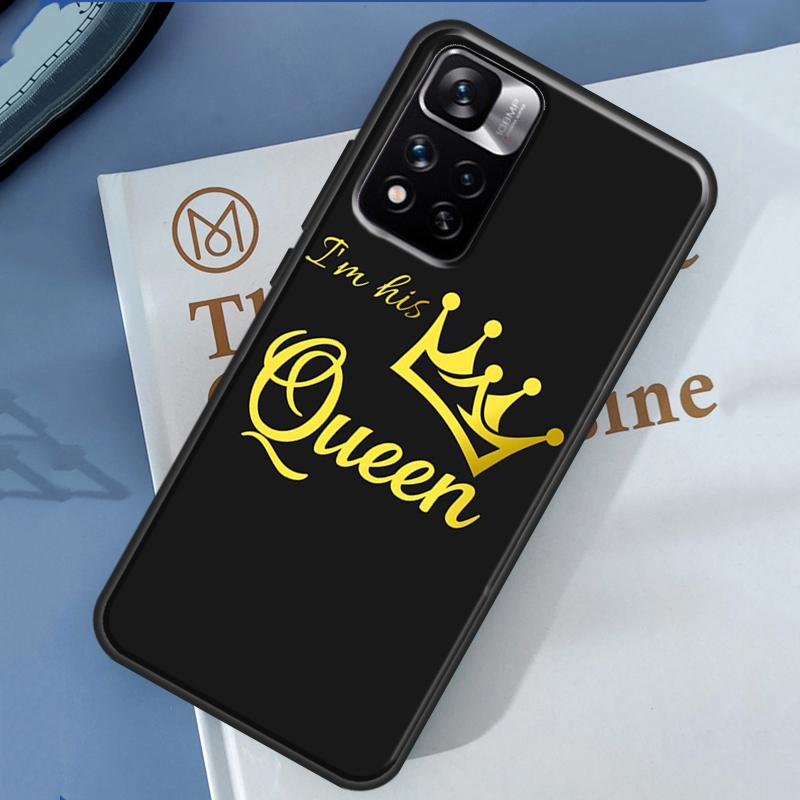 Crown QUEEN & KING Couples Case For Xiaomi Redmi 13C 10C 12C 14C Redmi Note 14 13 Pro 12 11 9 10 9S 10S 11S 12S Cover