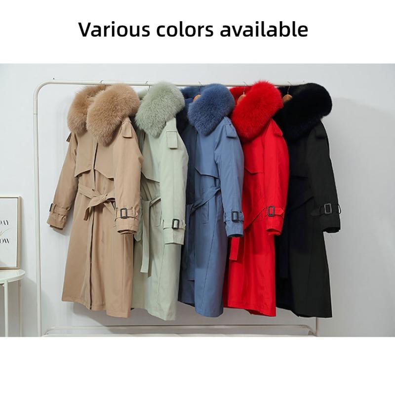 Women Winter Jacket Hooded X-Long Thick Faux Fur Padded Parkas Woman Distachable Plus Size Coat