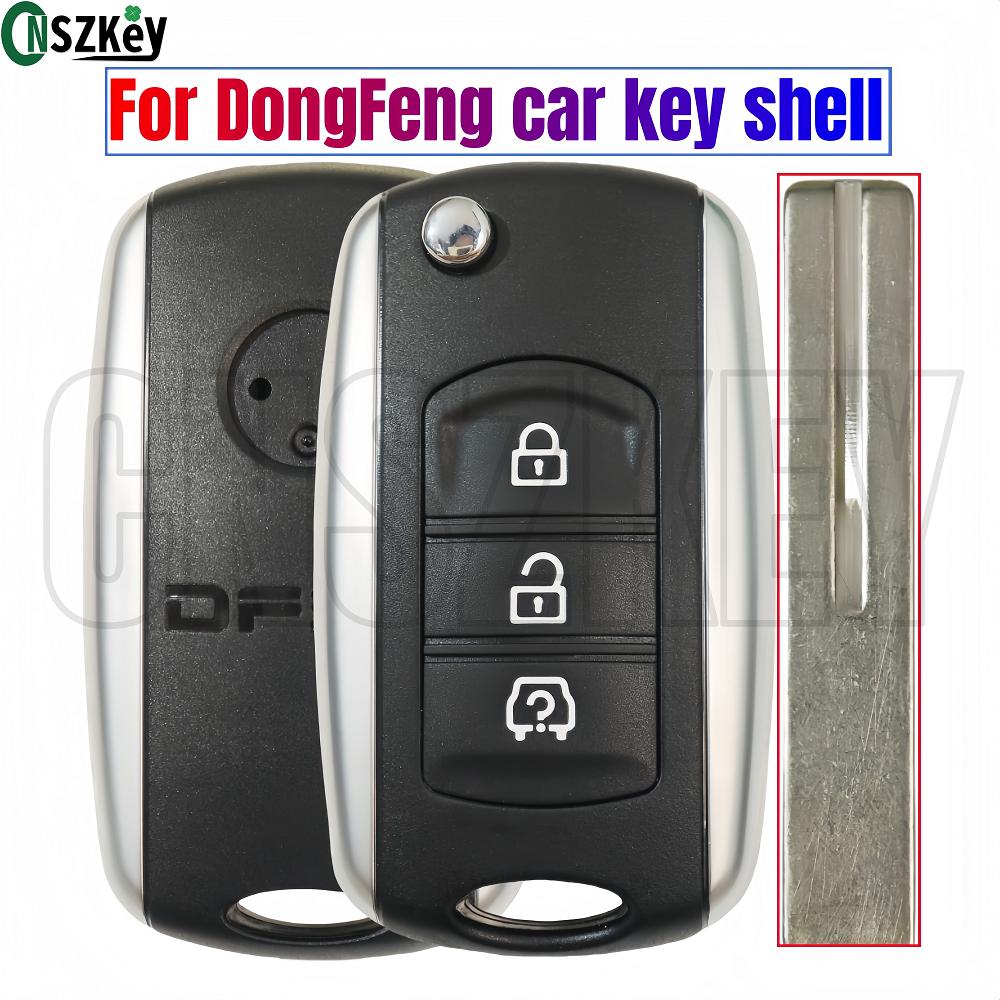 CNSZKEY OEM Flip Folding Key Shell For Dongfeng DFSK 560 580 3 Buttons Brand New Car Remote Control Case With Blade Uncut