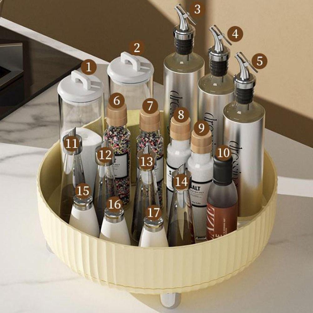 Large Capacity Makeup Storage Tray Round Spinning Organizer  Bathroom