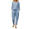 2024 Women's Autumn Solid Color Casual Tops and Pants Sets