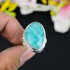Amazonite Gemstone Handmade 925 Sterling Silver Jewelry Ring Size 7.5 KG-333