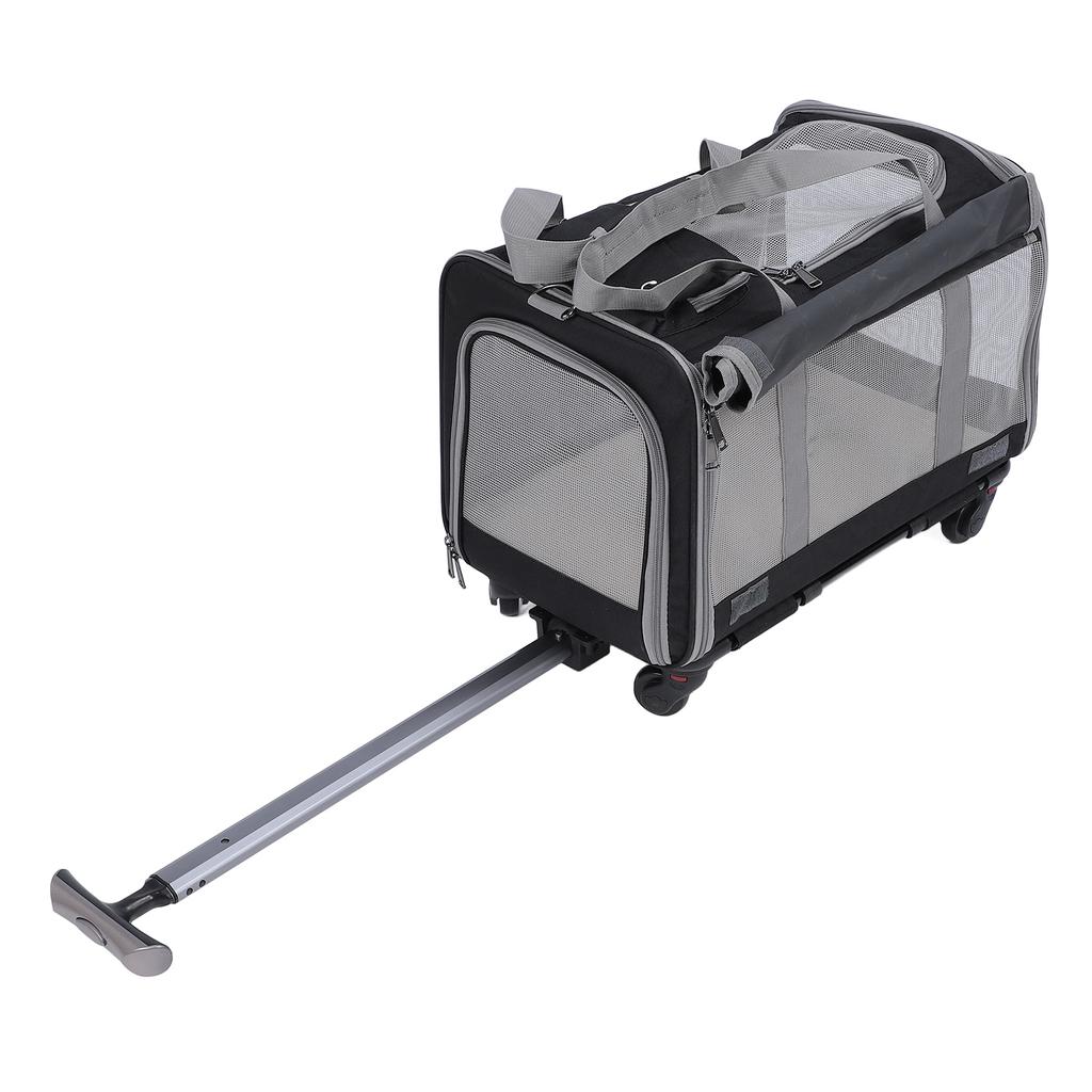 Hunde Katzen Transportbox mit Rädern Atmungsaktives 4-Netzfenster Tragbare Faltbare Haustiertransporttasche für Draußen