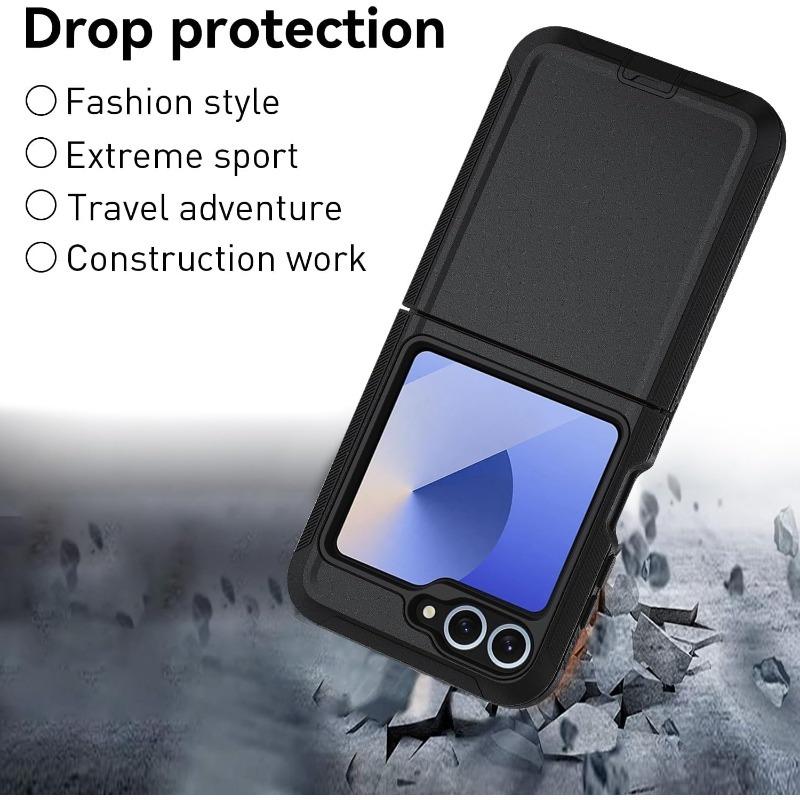 Rugged Heavy Duty Military Grade Phone Case for Samsung Galaxy Z Flip 7 FE 6 5 4 Shockproof Matte with Clip Hard Protector Cover