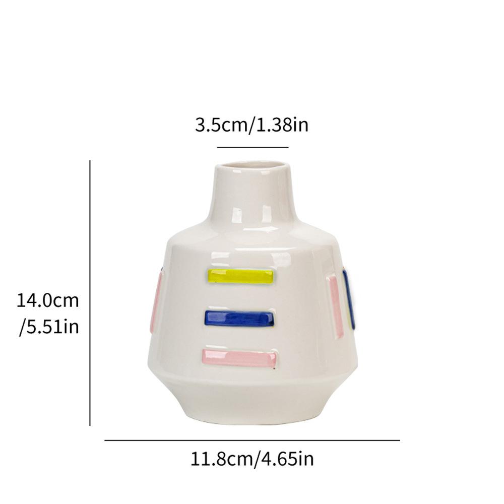 

Creative Contrast Color Vases Decoration Ceramic Home Living Room Flower Arrangement American Table Decoration Floral Organ, 1Pc