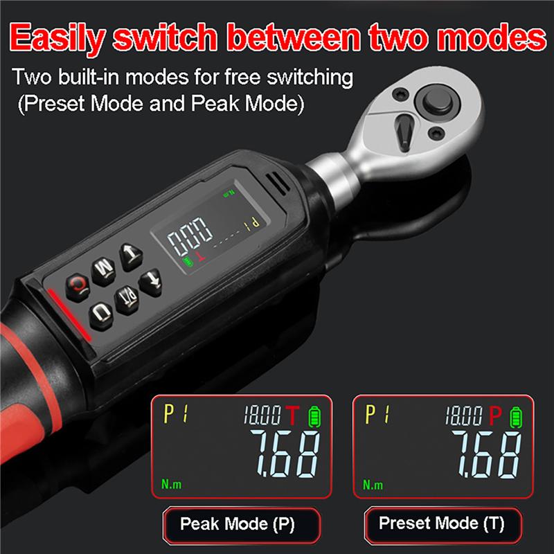 Battery Powered Digital Torque Wrench High-Precision Triple Alarm Torque Wrench for Bike Motorcycles Automotive Wrench Tool