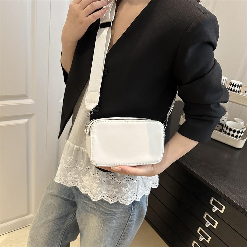Summer Small Square Bag Simple Casual New Fashion Versatile Personality Design Wide Shoulder Strap Single Shoulder Messenger Bag