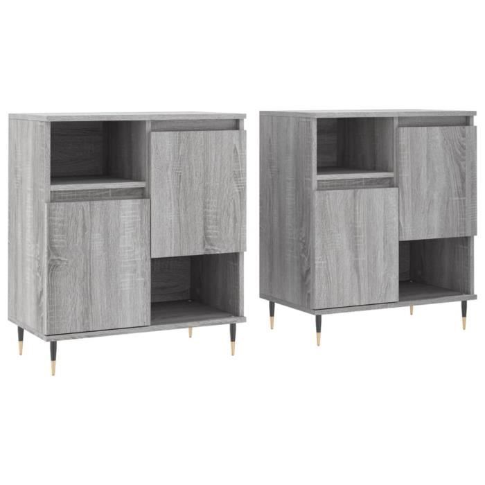 VidaXL Buffets 2 pcs sonoma gris bois d'ingénierie 3190123