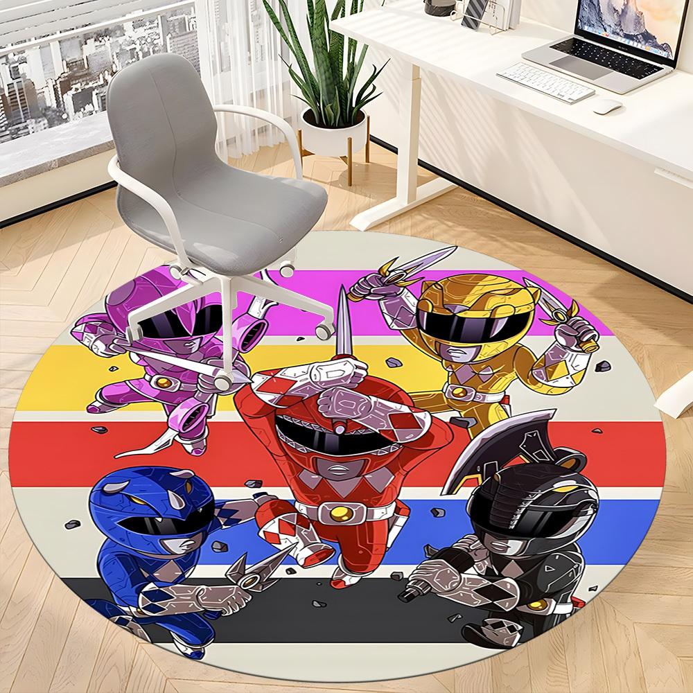 1PC Power Rangers Office Round Rug, Non-slip, Soft and Durable Office Rug for Interior Decoration, Perfect for Office yy250915057