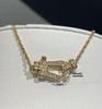 Fred 18K Gold Horsebit Diamant Anhänger Schlüsselbein Kette