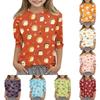 T-shirt Décontracté Imprimé Animal pour Enfants Col Rond Manches Trois Quarts Tissu Doux Confortable Convient pour un Usage Quotidien et les Jeux