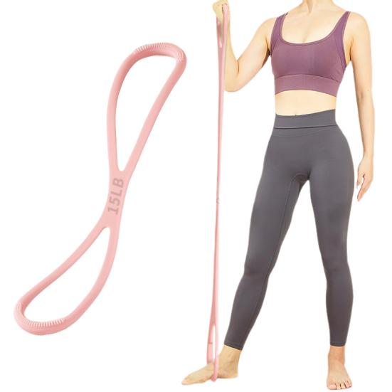 Figure 8 Exercise Resistance Band Arm Shoulder Stretch Strength Training Fitness Elastic Strap 15/25/35Lbs Men Women Anti-slip Silicone Tension Rope