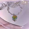 Discoloration Love Pendant Necklace Fashion Women Thermochromic Mood Monitor Heart Pendant Necklaces Stainless Steel Chain Necklaces Jewelry Gift