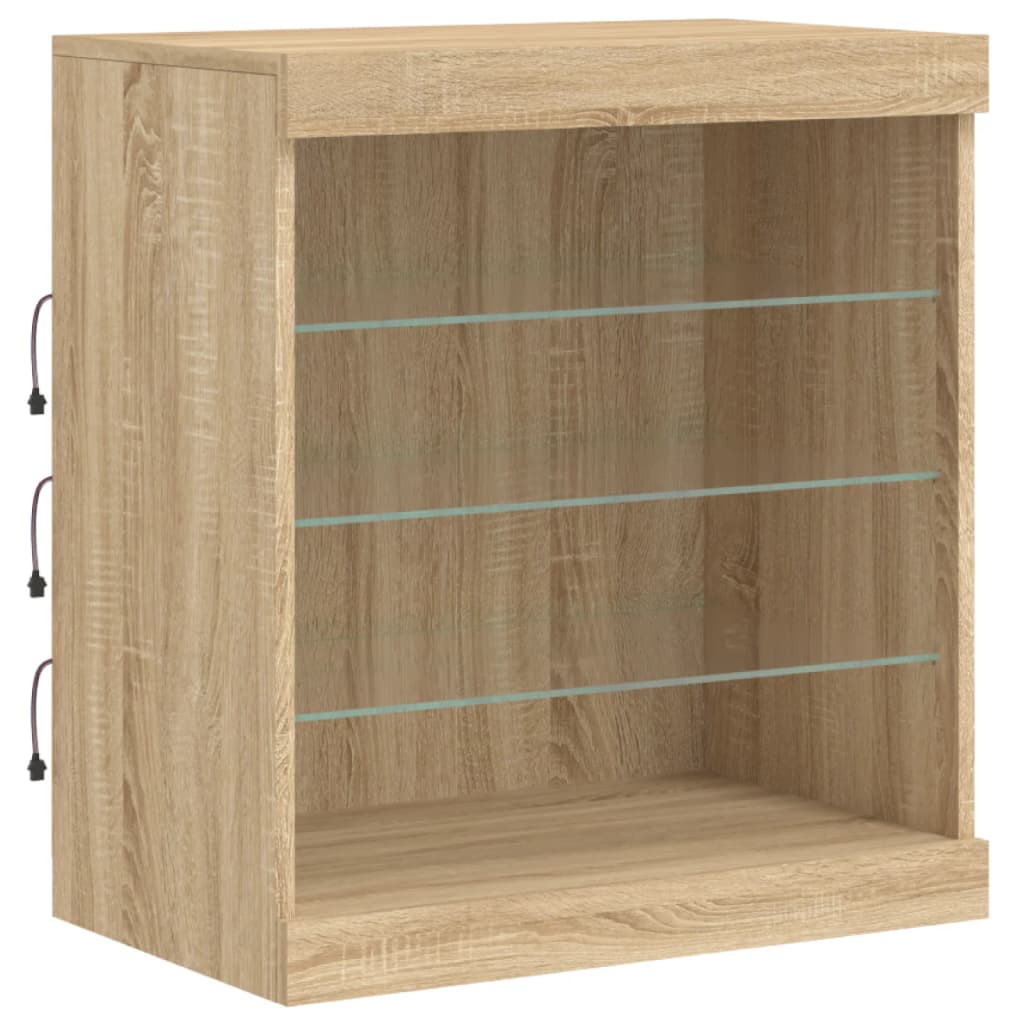 Vidaxl Szafka Z Oświetleniem Led, Dąb Sonoma, 60,5X37X67 Cm