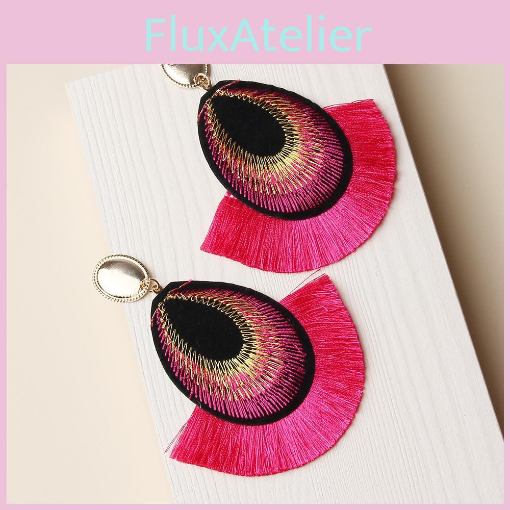 Embroidered Feather Earrings With Unique Animal Design For Womens Party And Gift Use