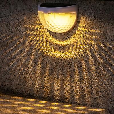 Solární světlo na plot, kulaté, teplý světelný efekt, dekorativní lampa, vodotěsné, solární zahradní světlo