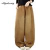 Plus Size Autumn Winter Women Basic Solid Jeans High Waist Casual Loose Baggy Denim Trousers Vintage Stylish Ladies' Wide Leg Jeans