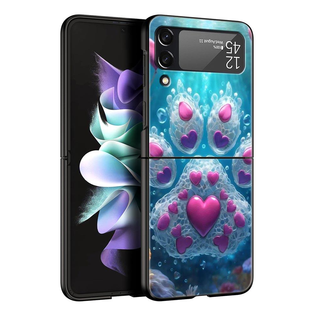 Og Paw Print Aesthetics Hard PC Phone Case For Samsung Galaxy Z Flip 7 6 5 4 Black Cover For Galaxy Z Flip 3 Foldable Fundas Bag