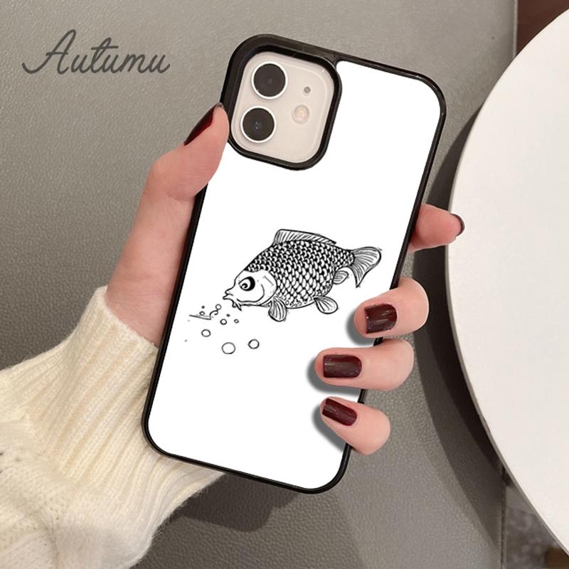 KARPFEN ANGELN Telefon Fall für iPhone 11 12 13 14 Pro Max mini X XR XS SE 2020 5 6S 7 8 Plus Samsung Galaxy S21 S22 Abdeckung shell
