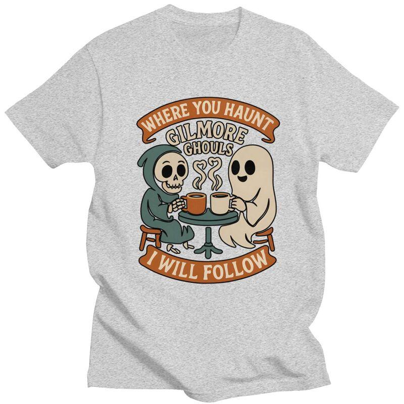 Gilmore Ghouls Where You Haunt I Will Follow T Shirt for Unisex Halloween Ghosts Tshirt Short Sleeve Tee Shirt Loose Fit Clothing