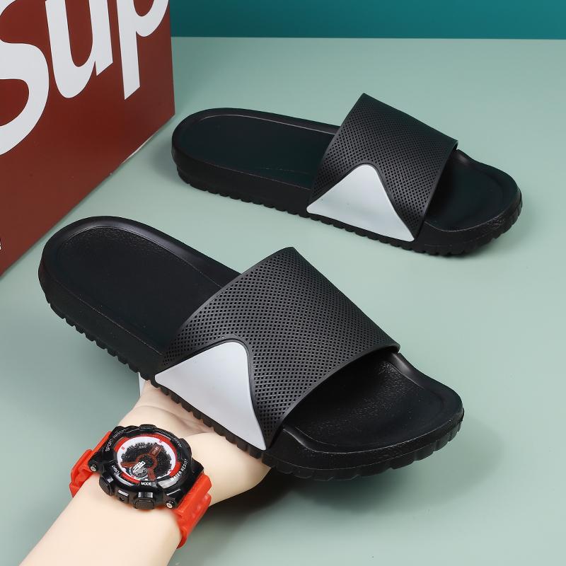 Summer Men Slippers Indoor Home Slides Bathroom Shoes Breathable Outdoor Sandals Clogs Beach Slippers Flip Flops For Male 38-49