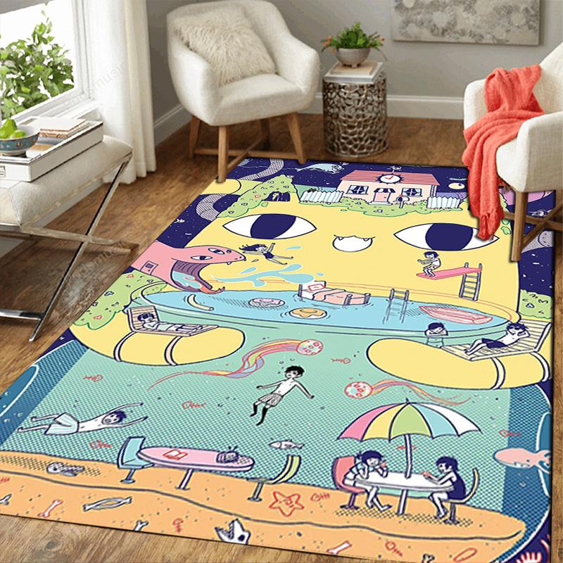 OMORI Theme Rug Floor Mat for Living Room or Bedroom Soft and Comfortable Carpet a Gift for Birthday and Holiday.