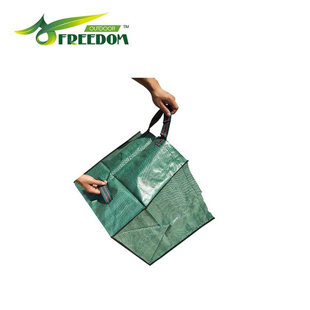 Blue Square Woven Gardening Trash Bag - Leaf Collection Tool
