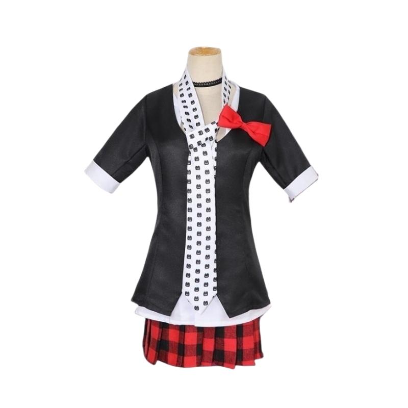 Anime Danganronpa Enoshima Junko Cosplay Uniform Cafe Work Clothes Short Skirt Double Tail Braid Wig Halloween Carnival Costumes