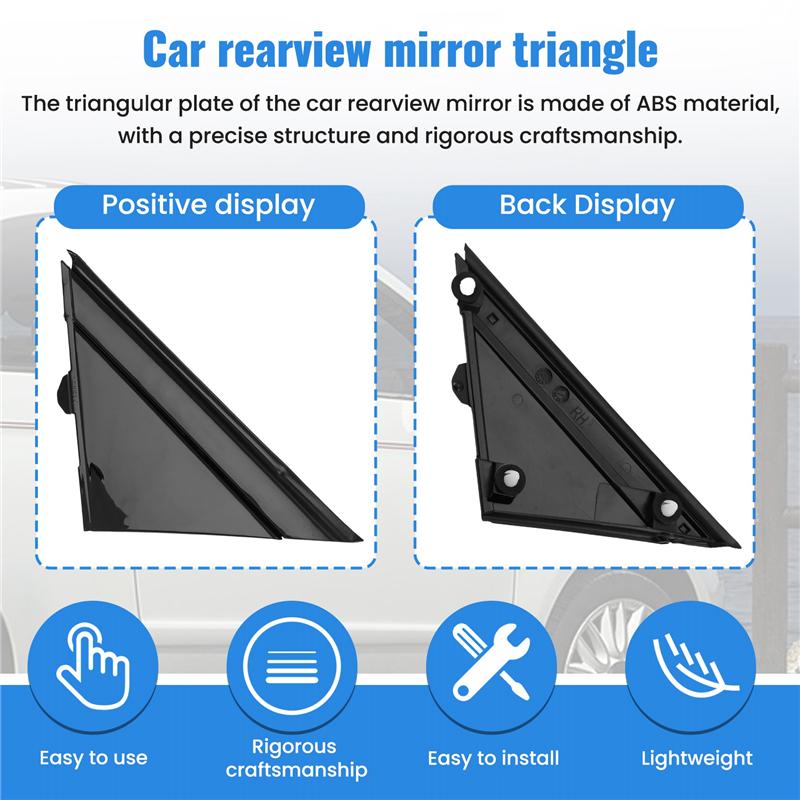 A03Z-Car LH&RH Door Mirror Flag Cover Molding Triangle Cover 1SH17KX7AA 1SH16KX7AA For FIAT 500 2012-