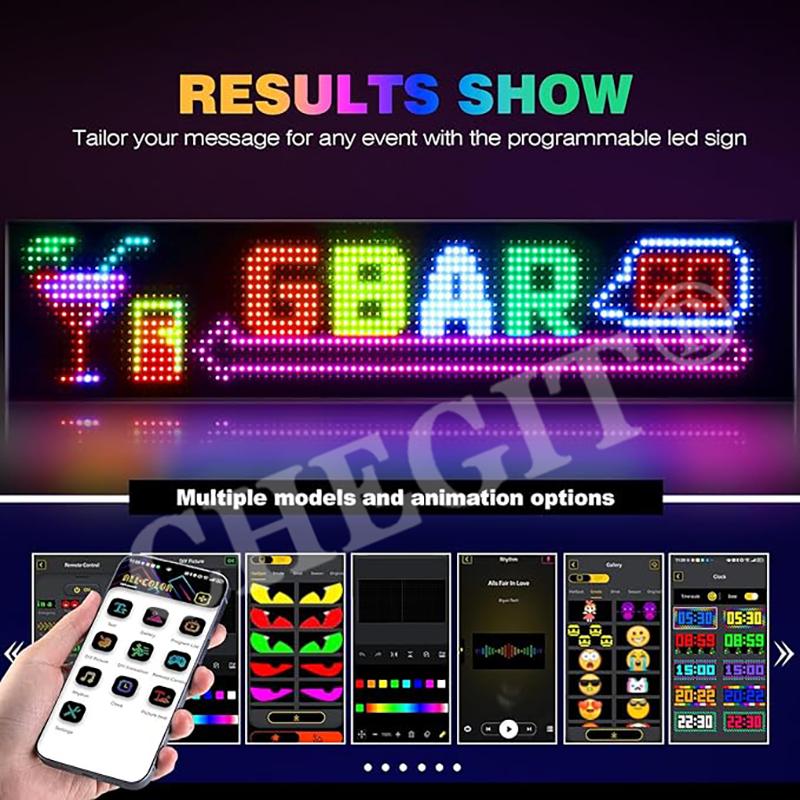 App Control Scrolling Advertising LED Sign Led Eyes for Truck USB Custom Text Pattern Programmable Display Truck Car Devil Eye