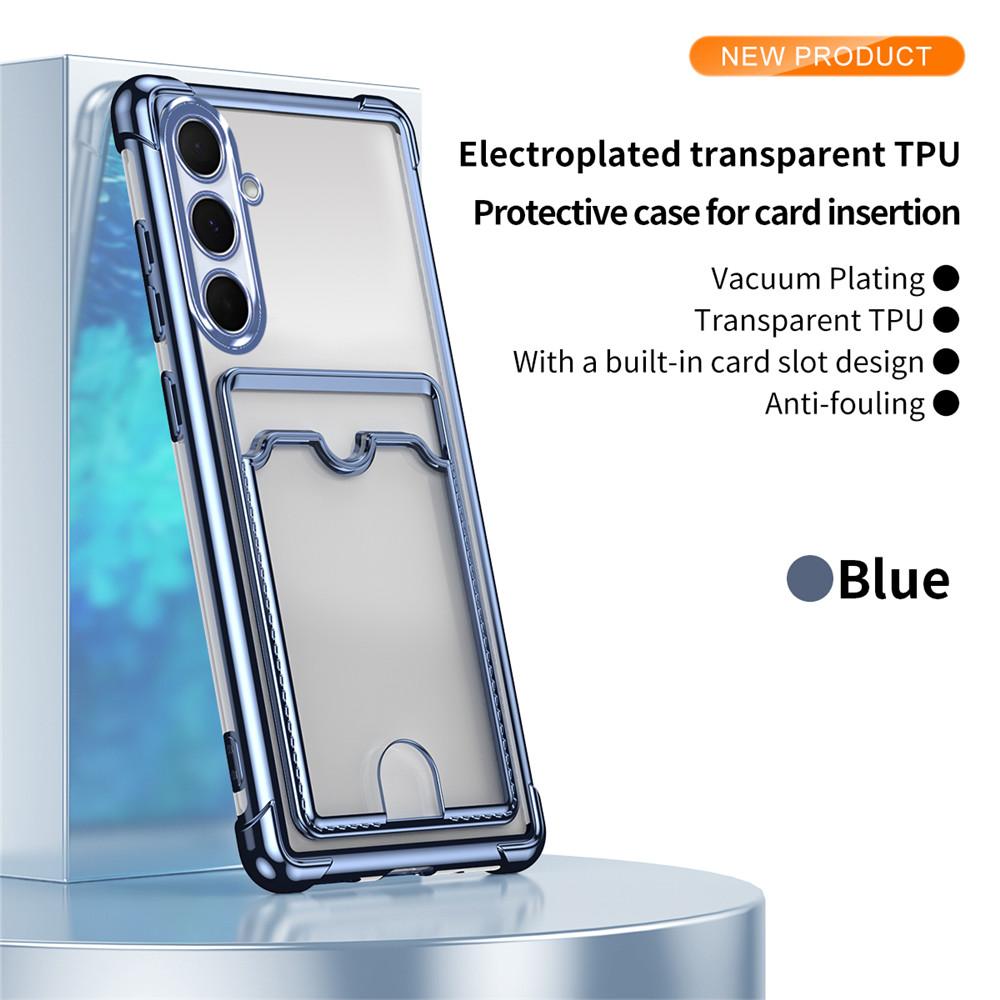 

Чохол для телефону з гальванічним покриттям, слотом для карток, для Samsung A16 A15 A35 A55 A25 A26 A36 A56 A14 A34 A54, протиударний, прозорий, м який чохол Samsung Note 20Ultra