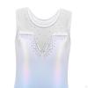 Girls Gymnastics Leotards Athletic Clothes Dance Tulle Splicing Sleeveless Sparkling Ballet