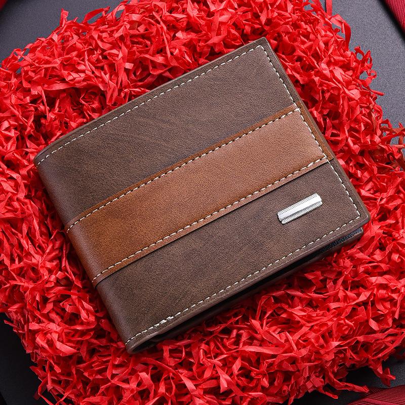 Herren PU-Leder Bifold Geldbörse Schlanker Minimalistischer Kartenhalter Bargeld Münzfach Vintage Business Geldbörse