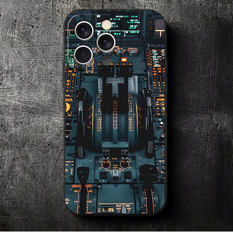 Aviation Aeroplane Pilot Cockpit Soft Phone Case for iPhone 16 16E 17 Air 15 Pro Max 14 Plus 13 Mini 11 12 7 Black Cover Back Sh