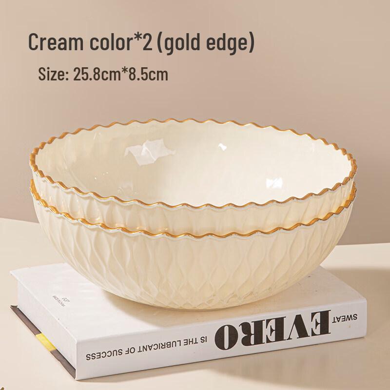 Light Luxury Gold Rim Wavy Fruit Plate