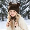 Thicken Ear Protection Hat Keep Warm Overhead Cap Fashionable Bear Ear Knitted Hat  Adult