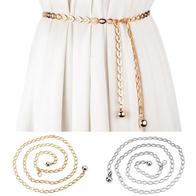 Body Chain Adjustable Dressing Up Electroplating Elegant Round Metal Women Belt Jewelry Accessories