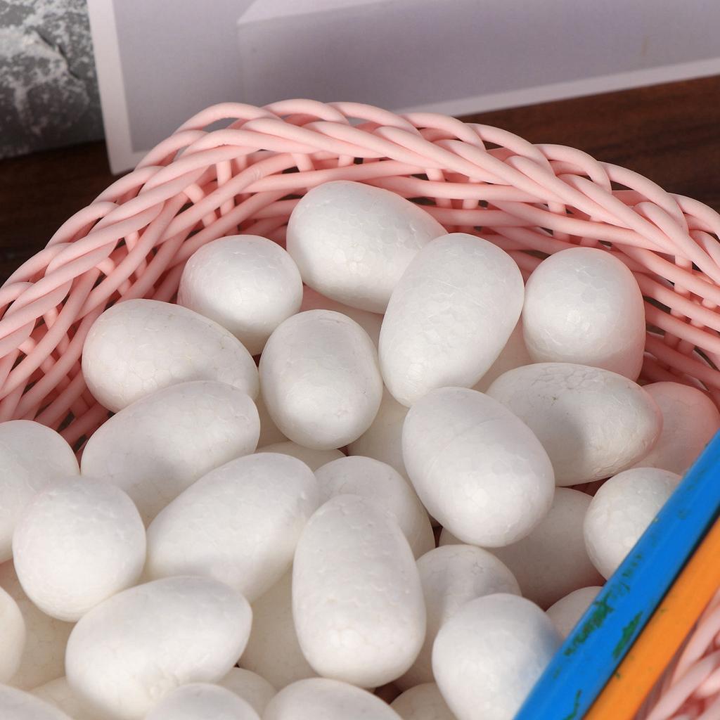 50 Stück Solider Weißer Eierschaum 3 cm Osterbasteln DIY Malerei Dekoration für Festival Party Eierschaum Malerei Bastelarbeiten