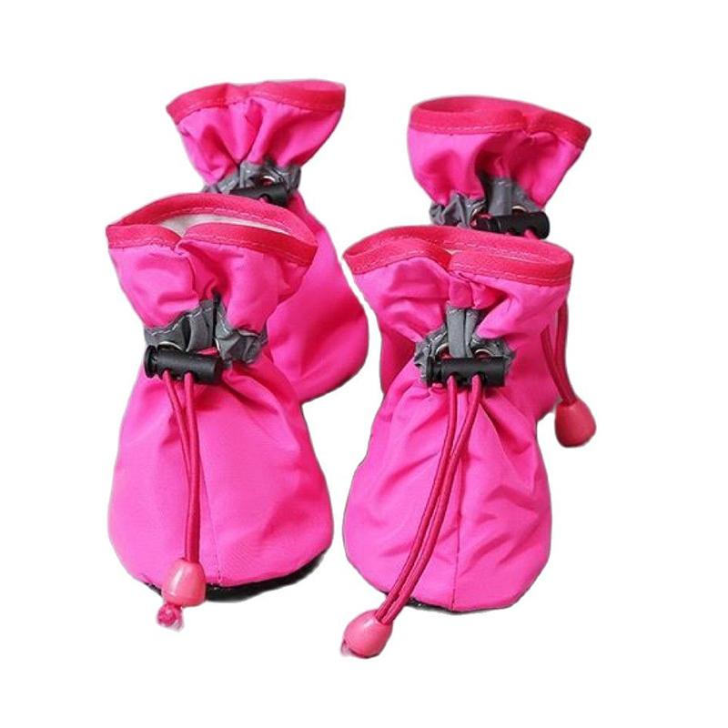 4pcs/set Waterproof Pet Dog Shoes Anti-slip Rain Boots Footwear for Small Cats Dogs Puppy Dog Pet Booties Pet Paw Accessories