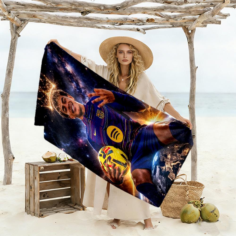 Yamal Spain's Soccer Star Celebration Beach Towel Super Soft & Absorbent Comfortable Lightweight Perfect for Traveling Yoga Camping and Swimmin