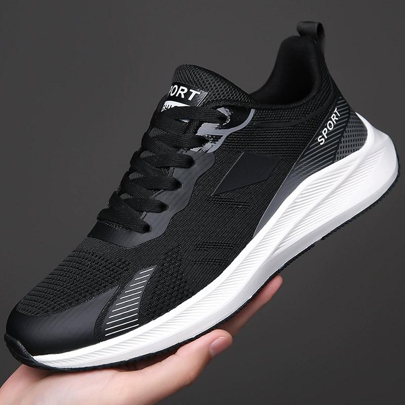 

Men s Running Shoes Jogging Breathable Mesh Cushioning Non-Slip Outdoor Luxury shoes Couple Trainer Race Sneakers Off-road Shoe 38 чорний