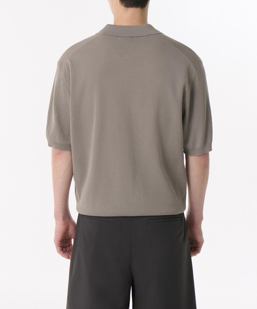 Musinsa Standard Cool Touch Slit Neck Knitted Polo Shirt [Taupe]