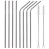 2/4/8Pcs Drinking Straw Reusable Straws with Cleaner Brush Set High Quality Eco Friendly Stainless Steel Metal Straw For Mugs