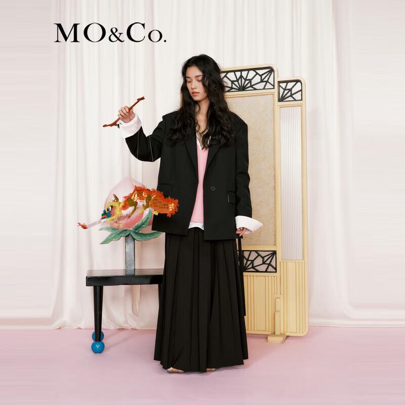 

MO&Co. High-Waist A-Line Pleated Skirt with Belt S 160