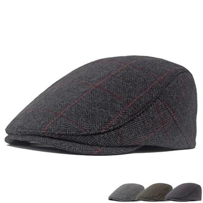 Berretto caldo da uomo autunno inverno berretto caldo stile britannico berretto a spina di pesce colorato berretto da strillone cappello da edera