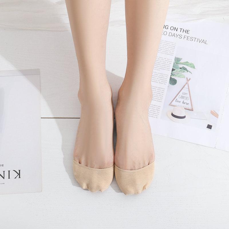 

Женские летние однотонные силиконовые нескользящие ультракороткие носки-невидимки 1 pair телесный